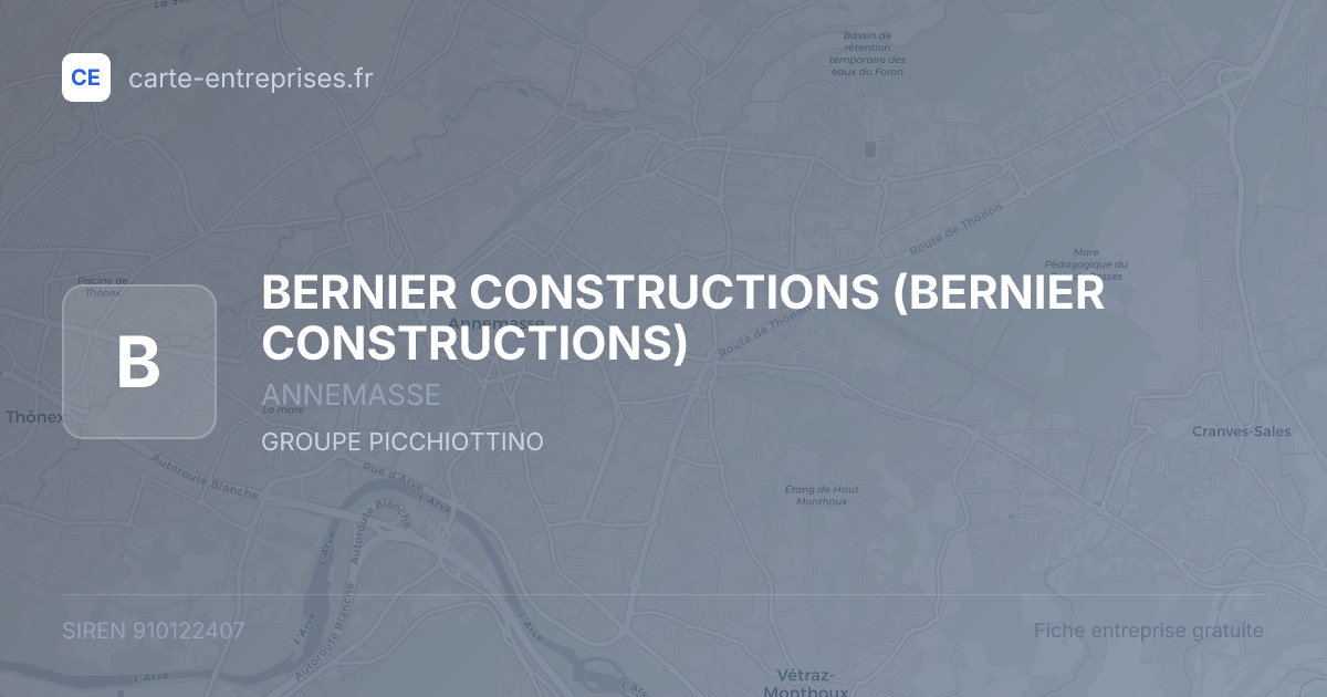 BERNIER CONSTRUCTIONS — 910122407 — fiche entreprise