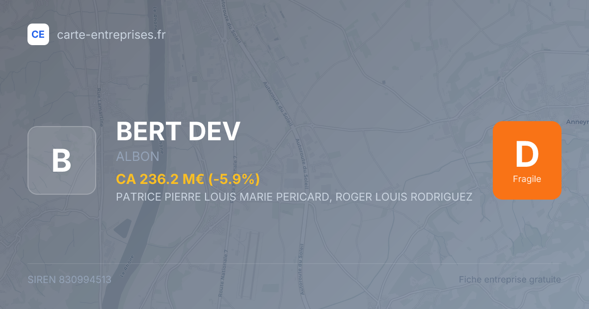 BERT DEV — 830994513 — fiche entreprise