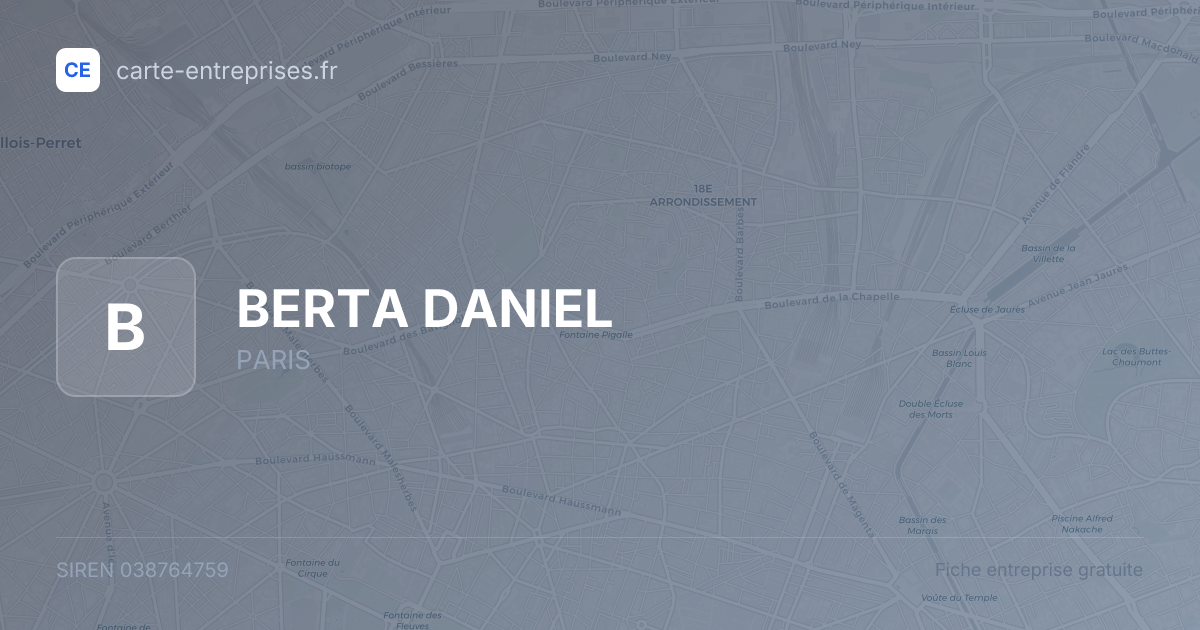BERTA DANIEL — 038764759 — fiche entreprise