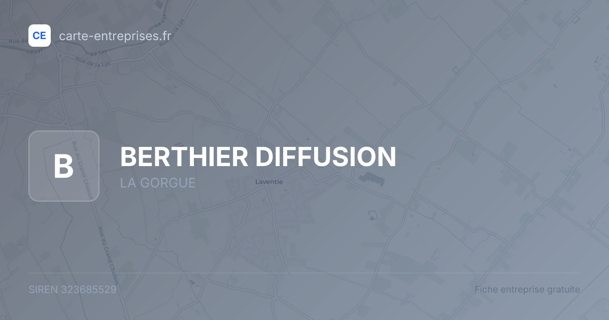 BERTHIER DIFFUSION — 323685529 — fiche entreprise