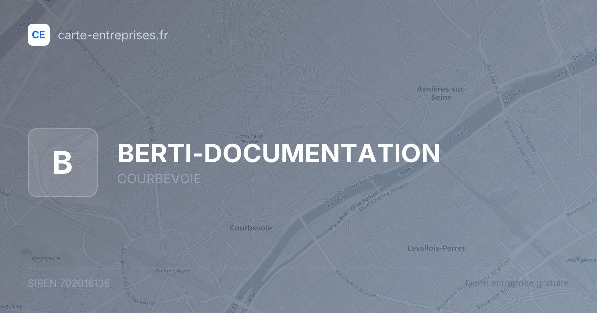BERTI-DOCUMENTATION — 702016106 — fiche entreprise