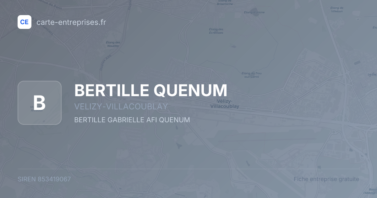 BERTILLE QUENUM — 853419067 — fiche entreprise