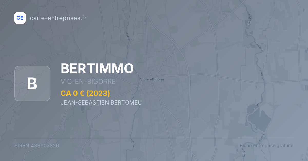 BERTIMMO — 433907326 — fiche entreprise