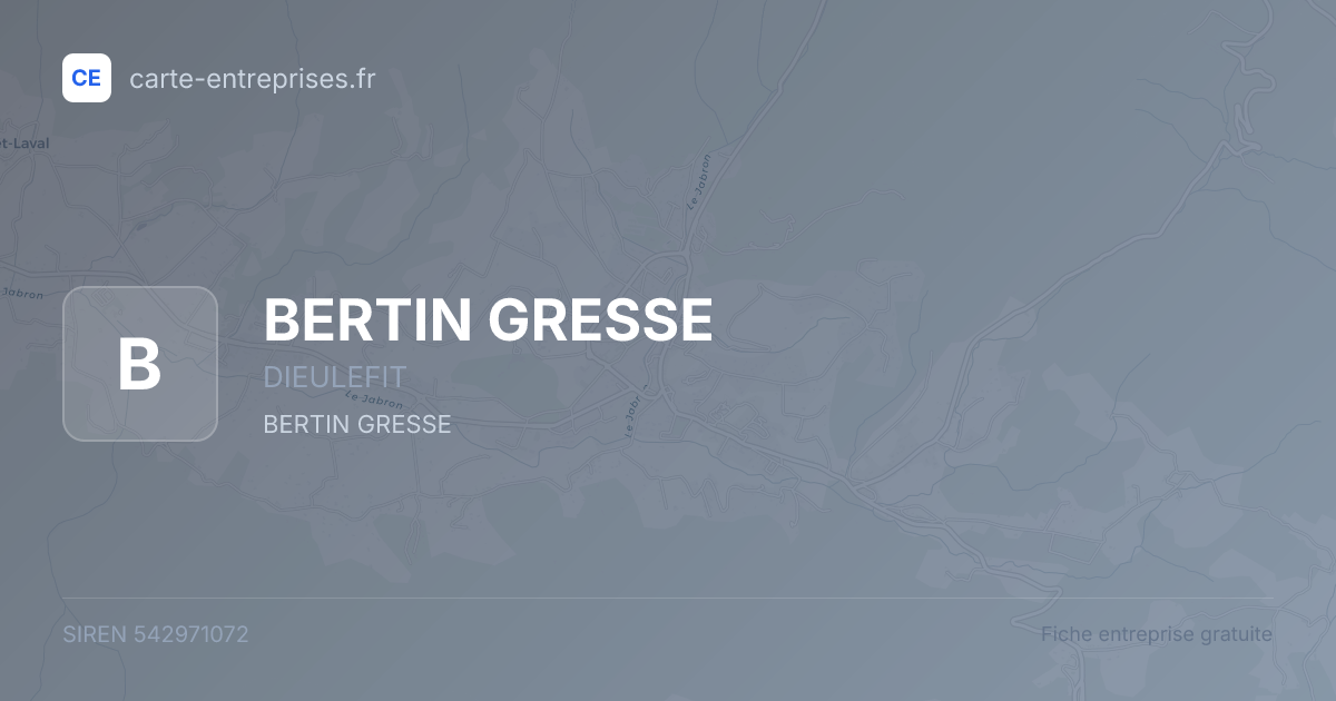 BERTIN GRESSE — 542971072 — fiche entreprise