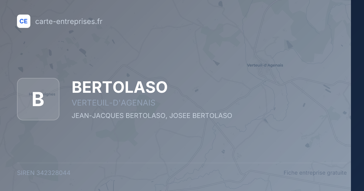 BERTOLASO — 342328044 — fiche entreprise