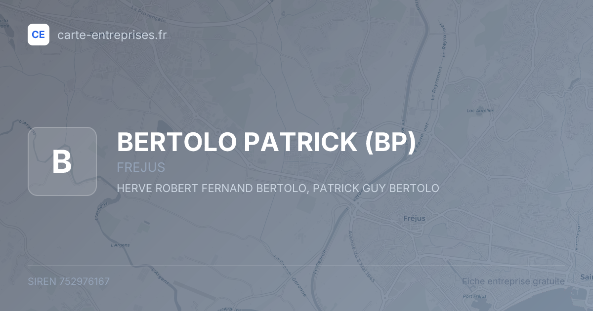 BERTOLO PATRICK (BP) — 752976167 — fiche entreprise