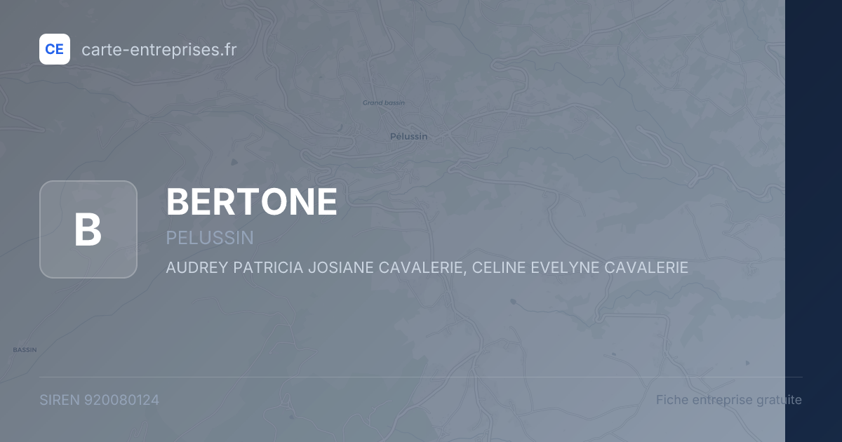 BERTONE — 920080124 — fiche entreprise