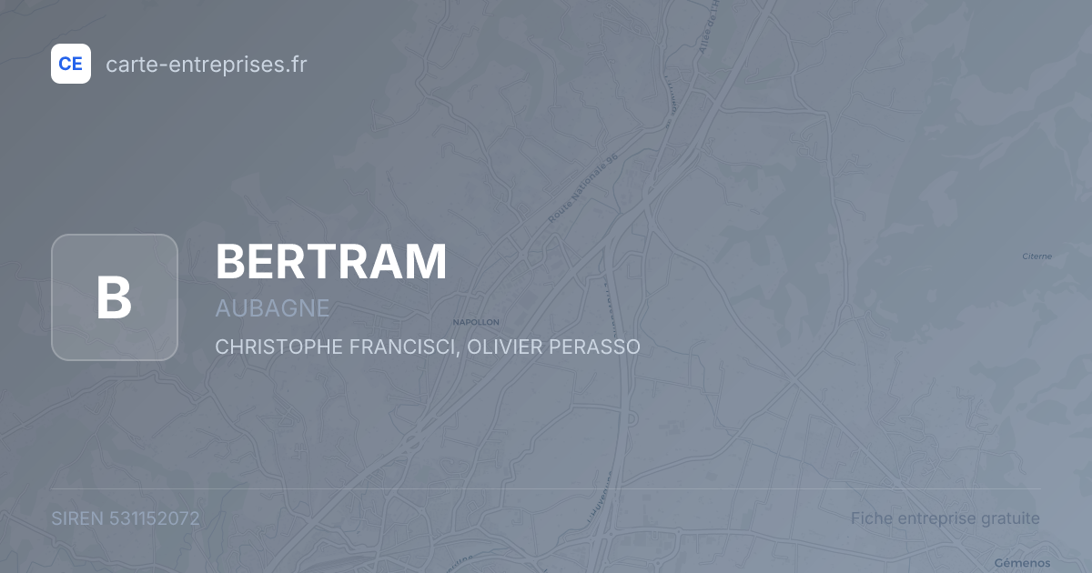 BERTRAM — 531152072 — fiche entreprise