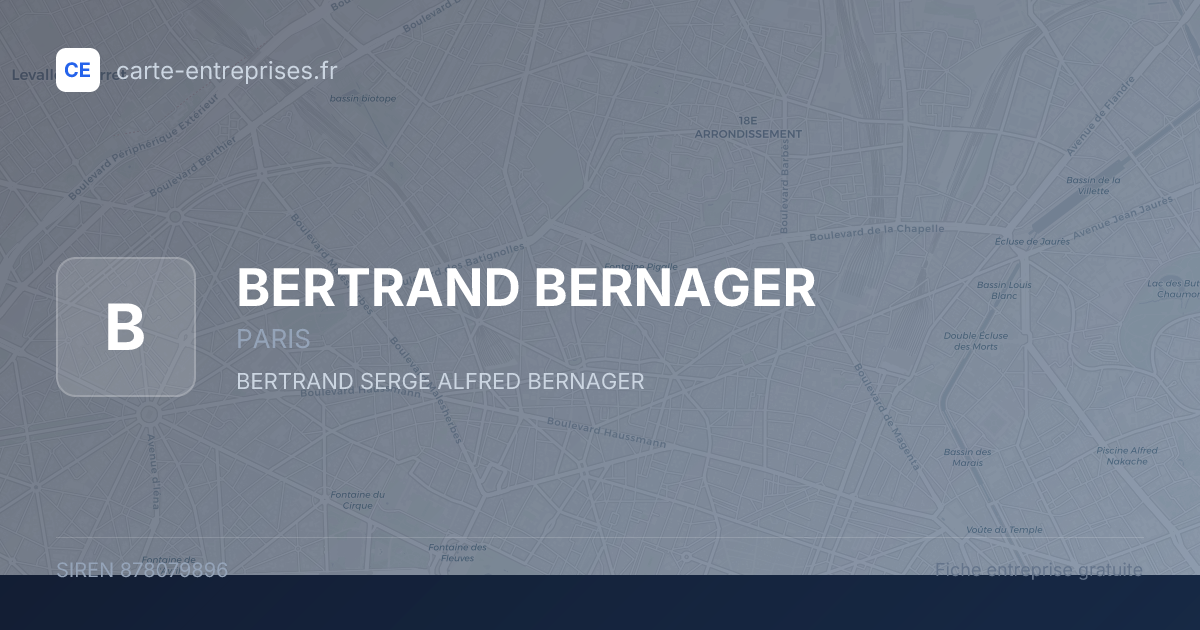 BERTRAND BERNAGER — 878079896 — fiche entreprise