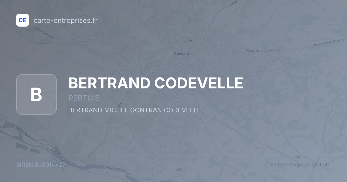 BERTRAND CODEVELLE — 808014427 — fiche entreprise