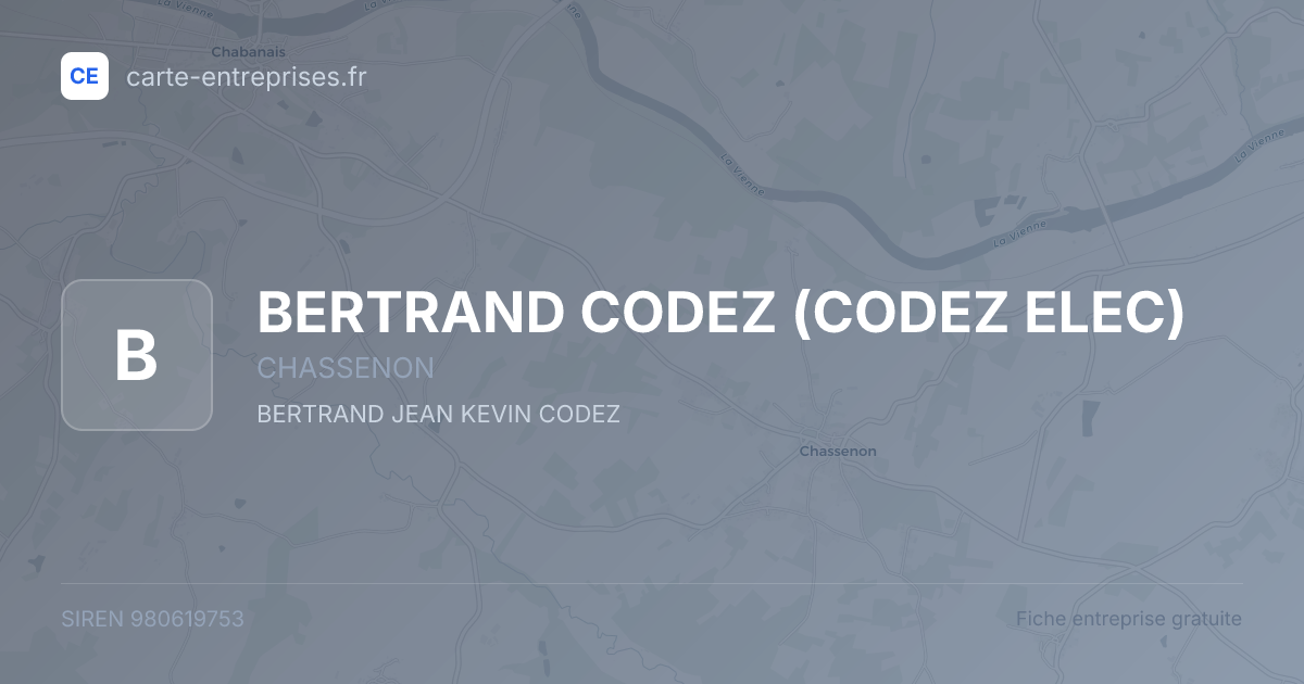 BERTRAND CODEZ (CODEZ ELEC) — 980619753 — fiche entreprise
