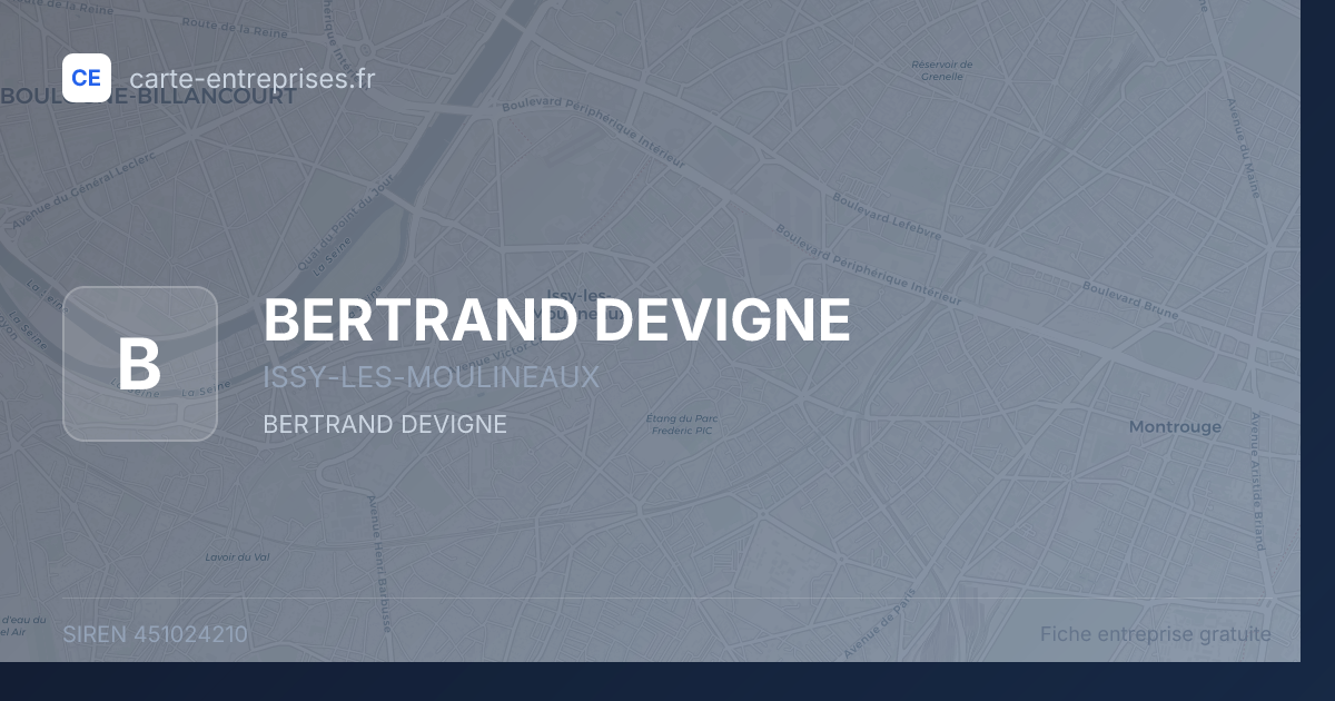 BERTRAND DEVIGNE — 451024210 — fiche entreprise