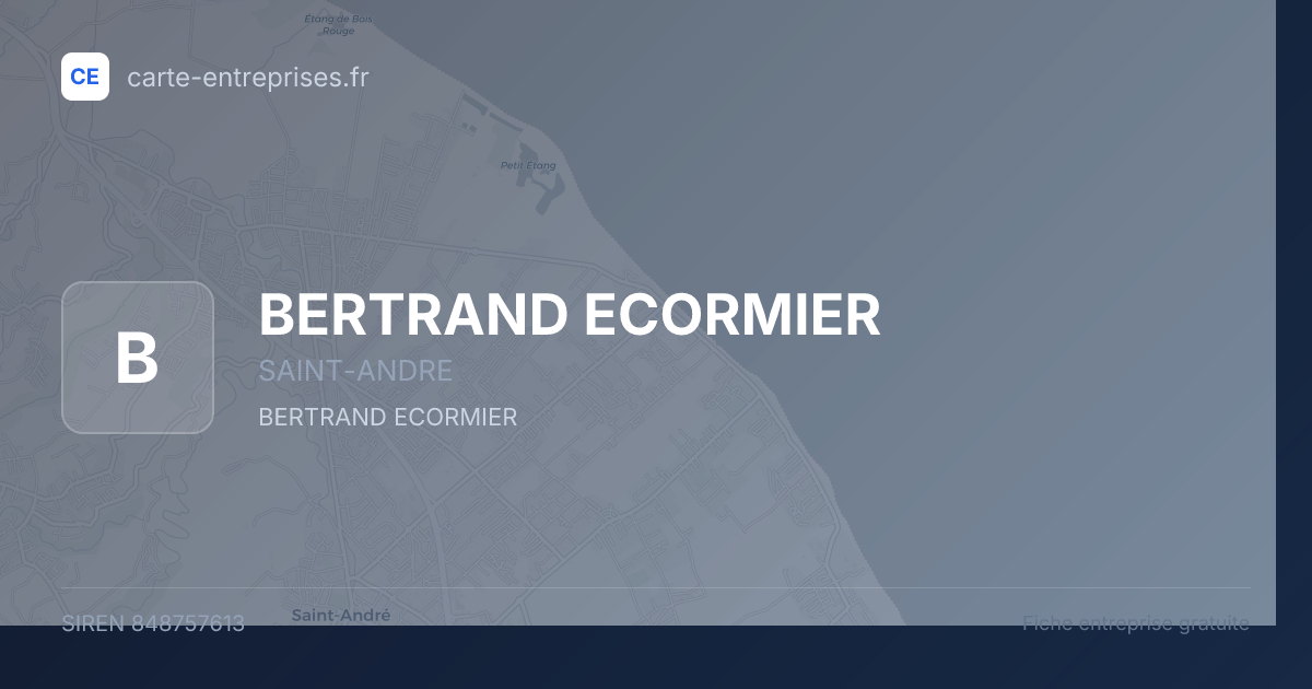 BERTRAND ECORMIER — 848757613 — fiche entreprise