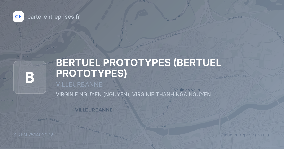 BERTUEL PROTOTYPES — 751403072 — fiche entreprise
