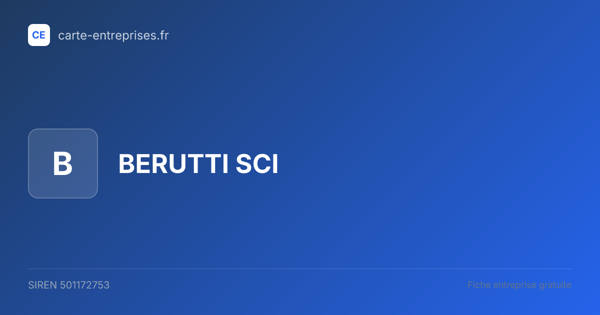 BERUTTI SCI — 501172753 — fiche entreprise