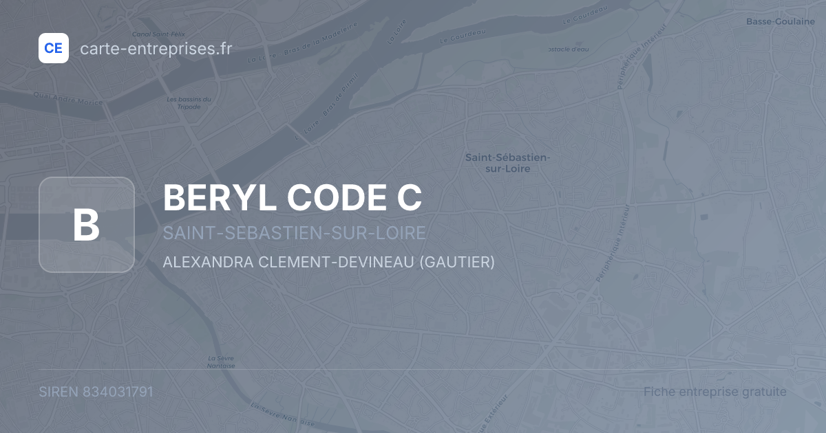 BERYL CODE C — 834031791 — fiche entreprise