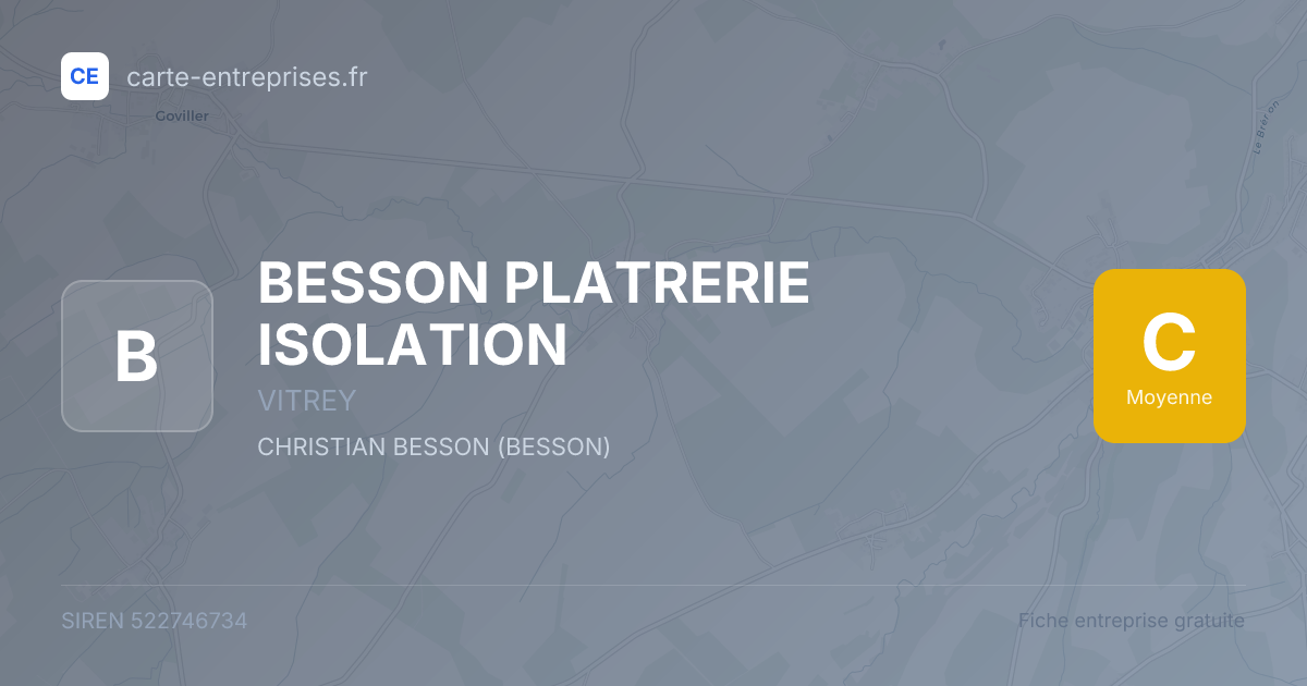 BESSON PLATRERIE ISOLATION — 522746734 — fiche entreprise