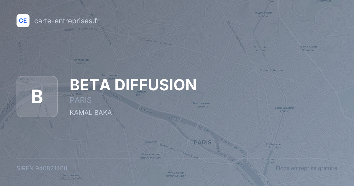 BETA DIFFUSION — 940821408 — fiche entreprise