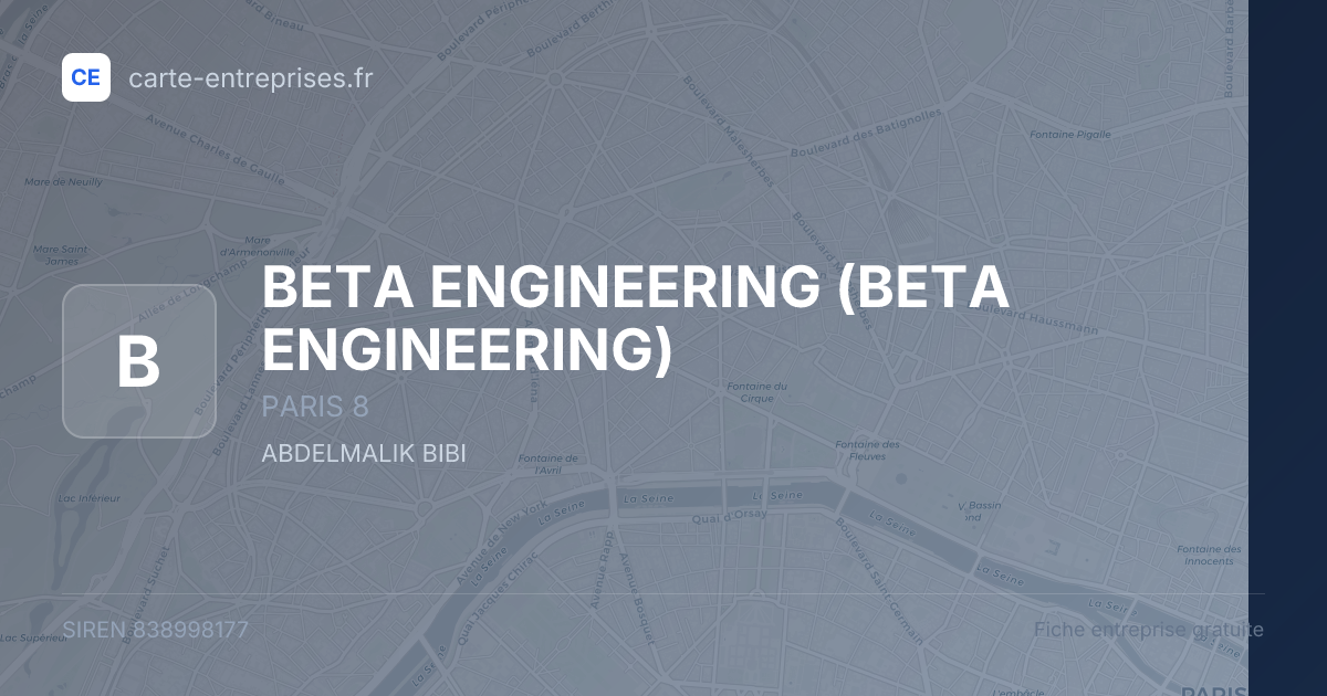 BETA ENGINEERING — 838998177 — fiche entreprise