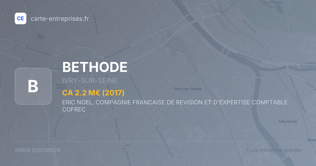 BETHODE — 328296926 — fiche entreprise