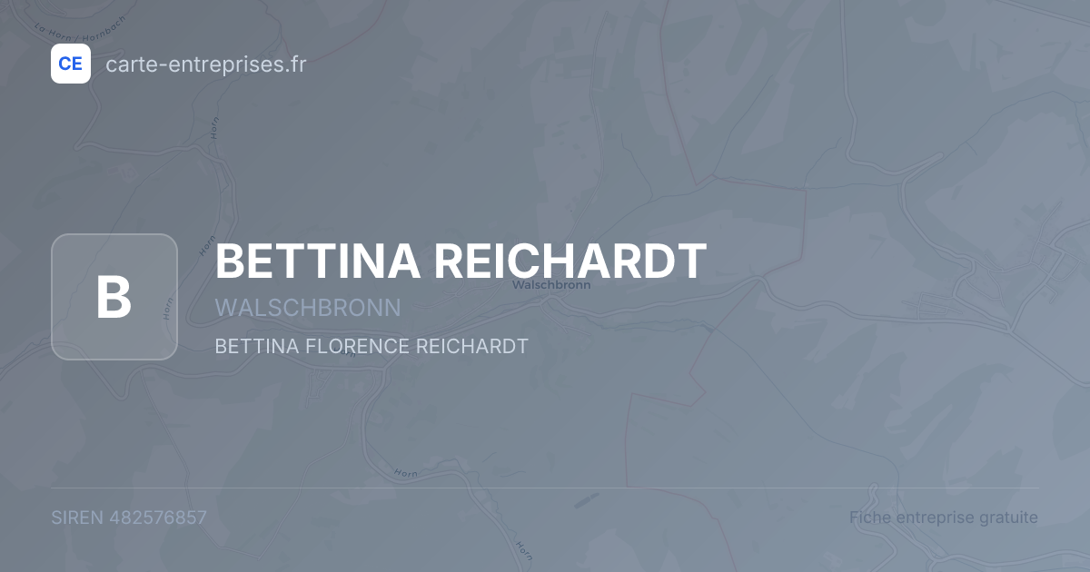 BETTINA REICHARDT — 482576857 — fiche entreprise