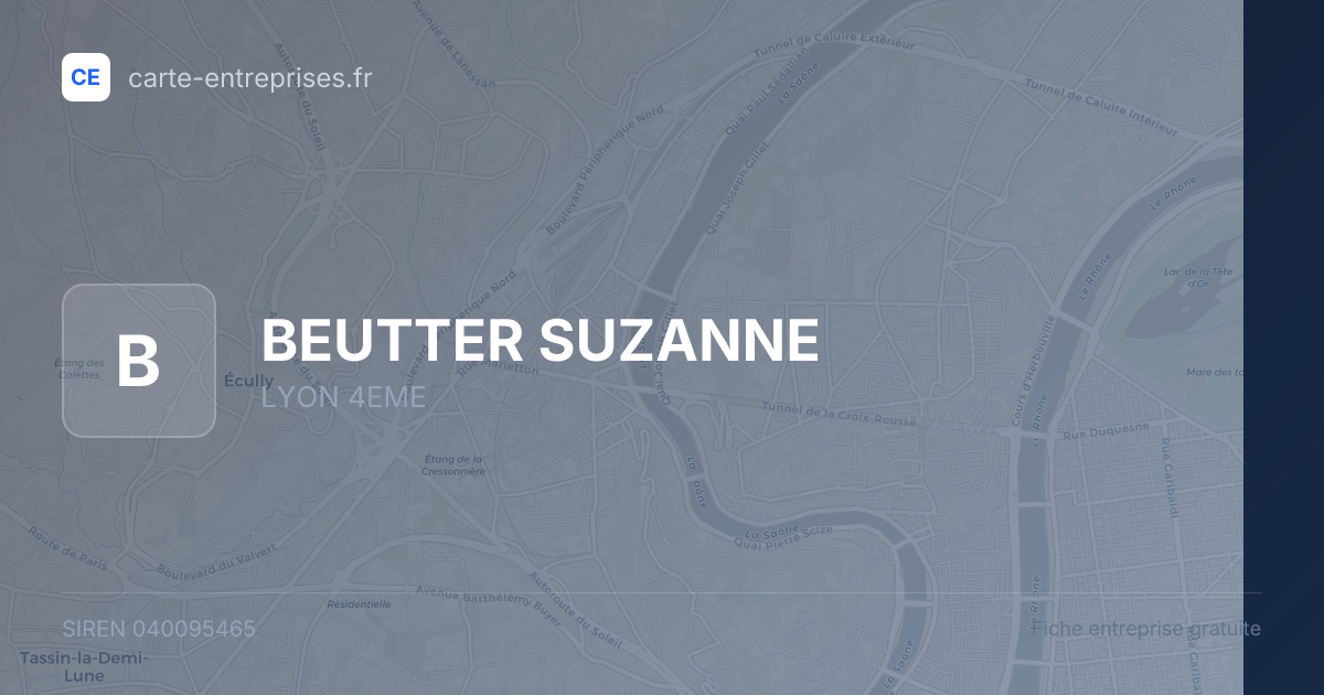 BEUTTER SUZANNE — 040095465 — fiche entreprise