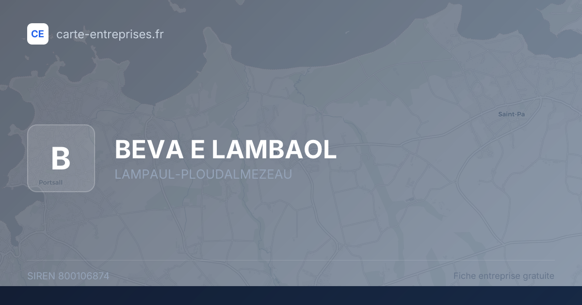 BEVA E LAMBAOL — 800106874 — fiche entreprise