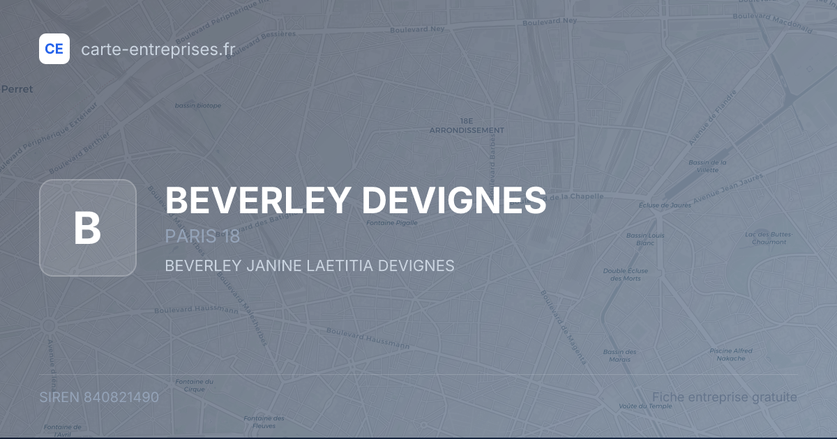 BEVERLEY DEVIGNES — 840821490 — fiche entreprise