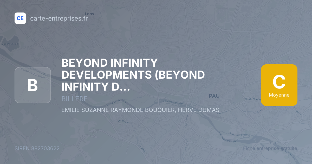 BEYOND INFINITY DEVELOPMENTS (BEYOND INFINITY DEVELOPMENTS) (BID) — 882703622 — fiche entreprise