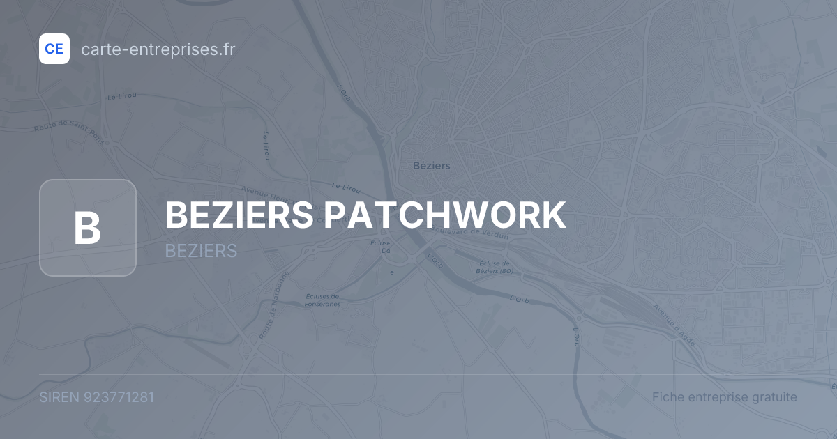 BEZIERS PATCHWORK — 923771281 — fiche entreprise