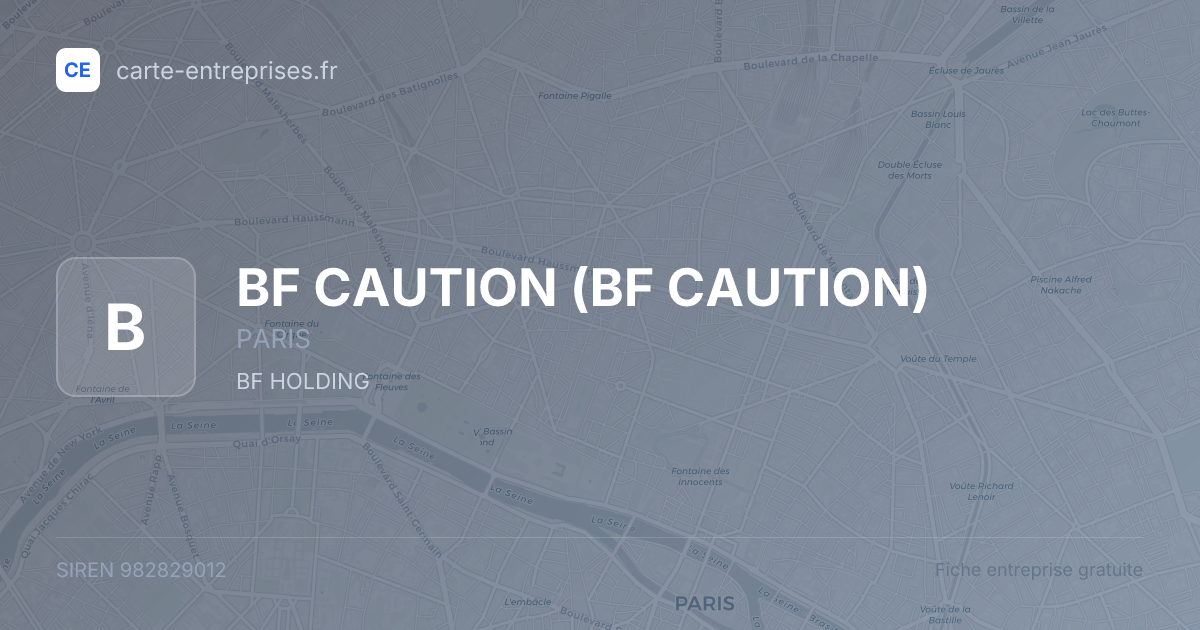 BF CAUTION — 982829012 — fiche entreprise