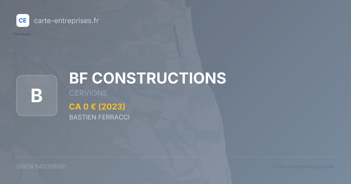 BF CONSTRUCTIONS — 845398981 — fiche entreprise