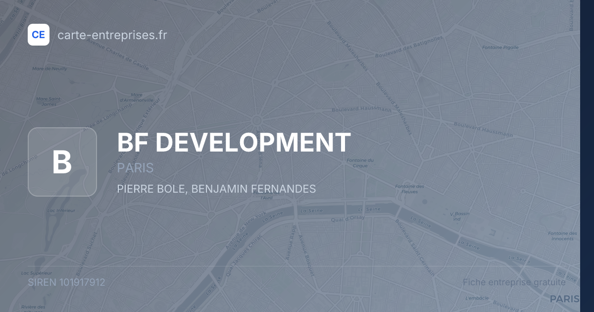 BF DEVELOPMENT — 101917912 — fiche entreprise