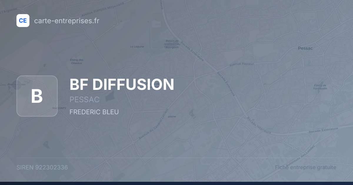 BF DIFFUSION — 922302336 — fiche entreprise