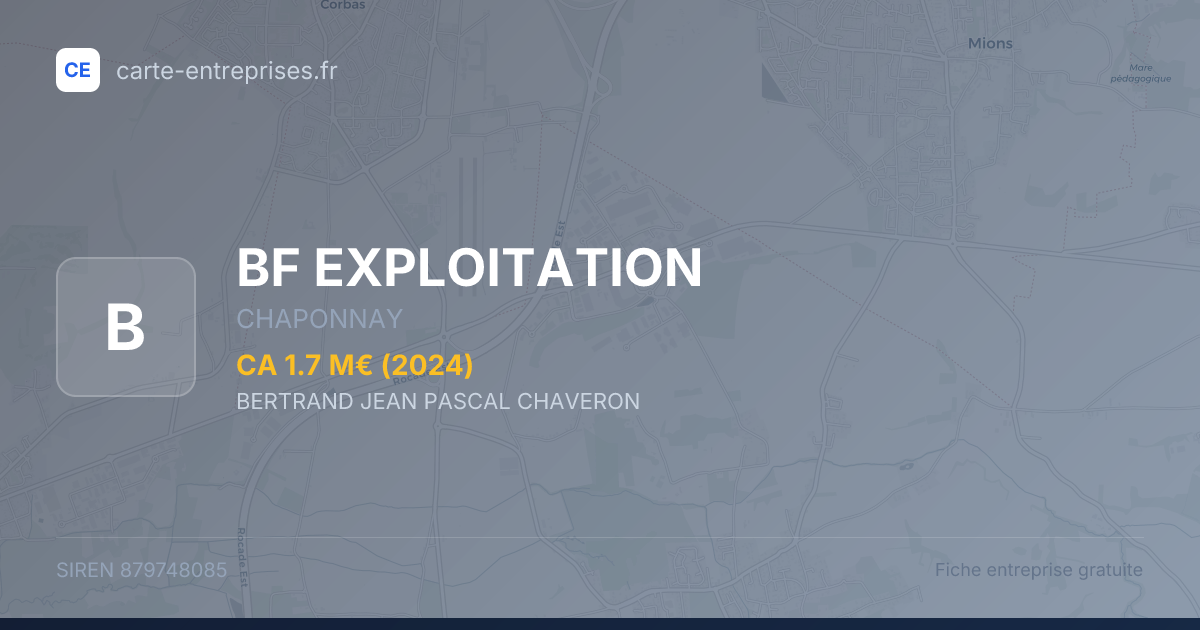 BF EXPLOITATION — 879748085 — fiche entreprise