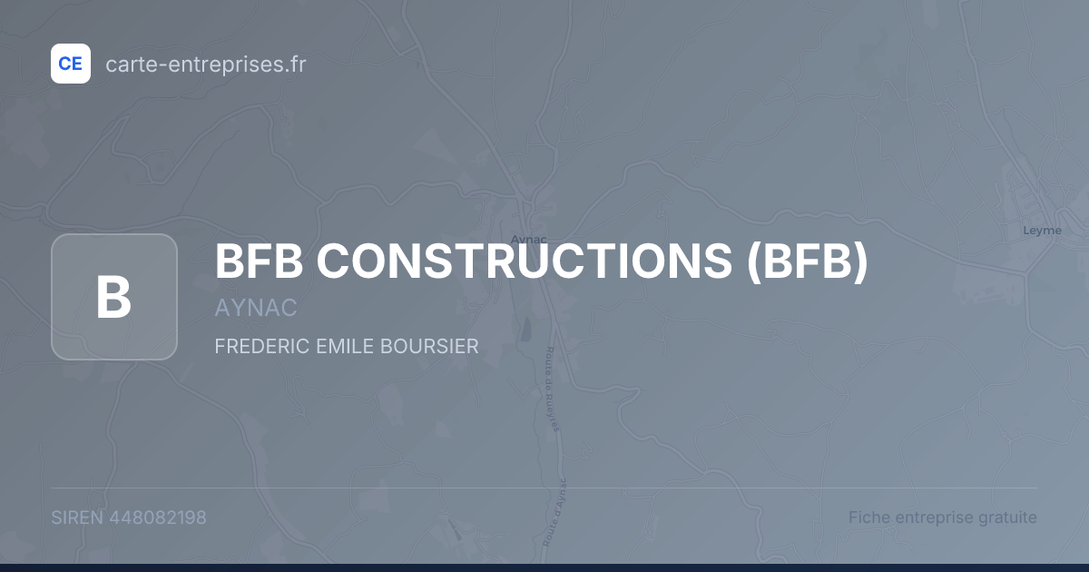 BFB CONSTRUCTIONS (BFB) — 448082198 — fiche entreprise