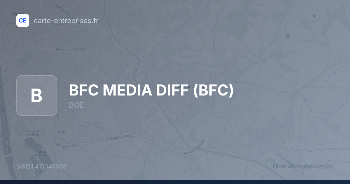 BFC MEDIA DIFF (BFC) — 415040088 — fiche entreprise