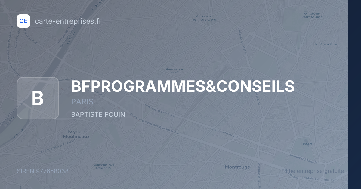 BFPROGRAMMES&CONSEILS — 977658038 — fiche entreprise