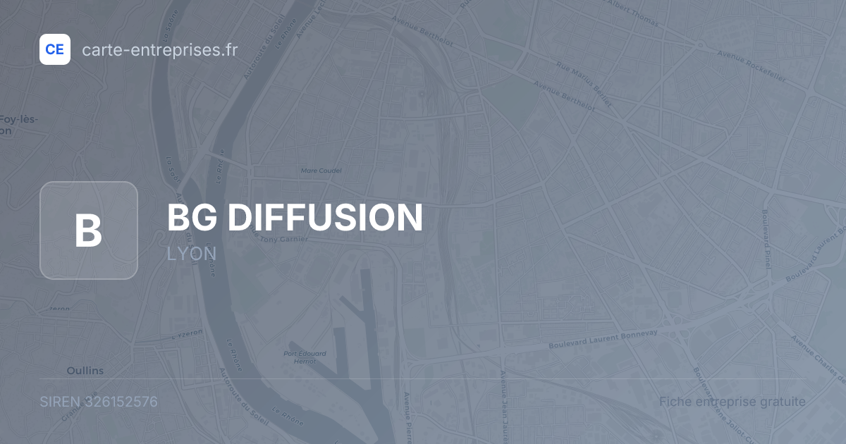 BG DIFFUSION — 326152576 — fiche entreprise