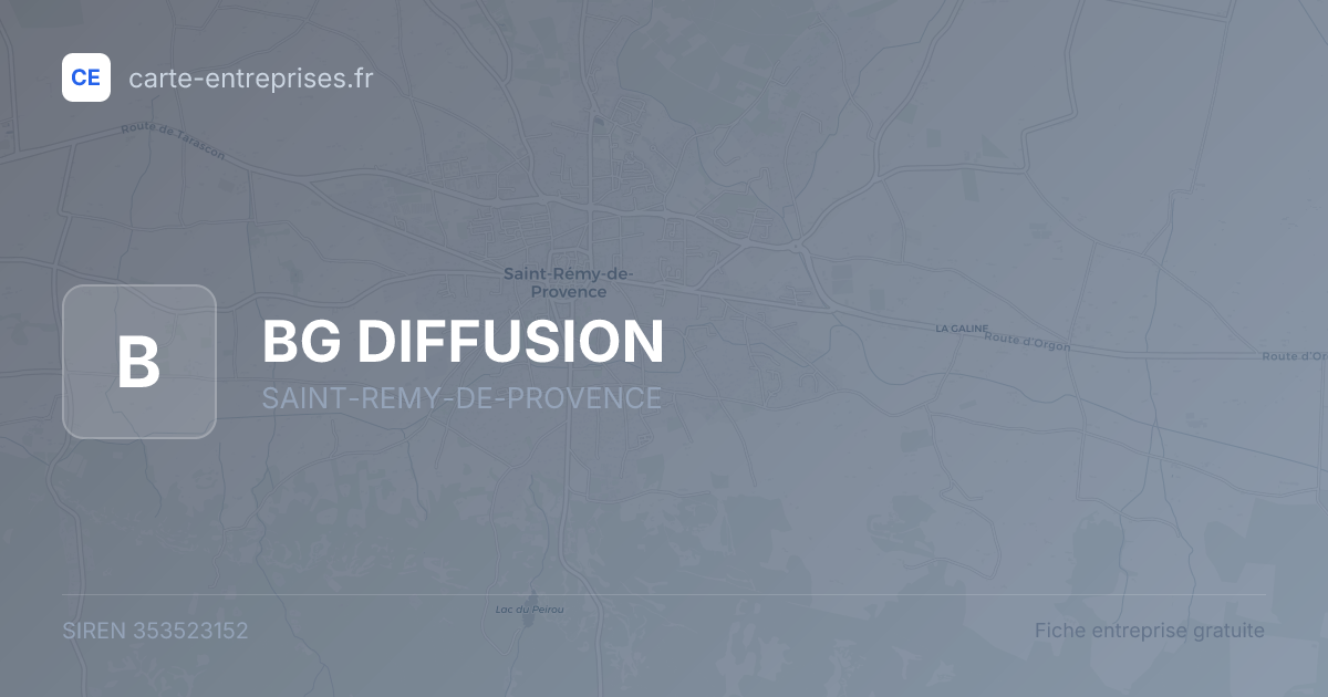 BG DIFFUSION — 353523152 — fiche entreprise