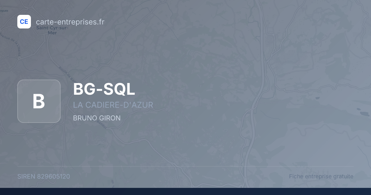 BG-SQL — 829605120 — fiche entreprise