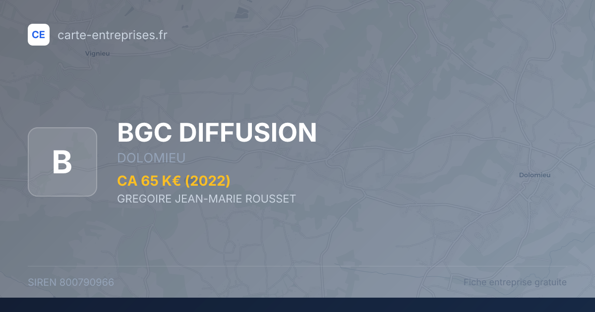 BGC DIFFUSION — 800790966 — fiche entreprise