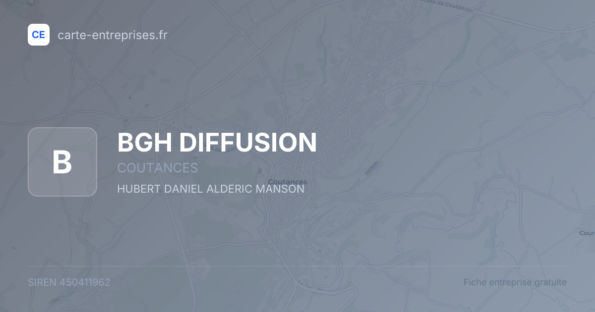 BGH DIFFUSION — 450411962 — fiche entreprise