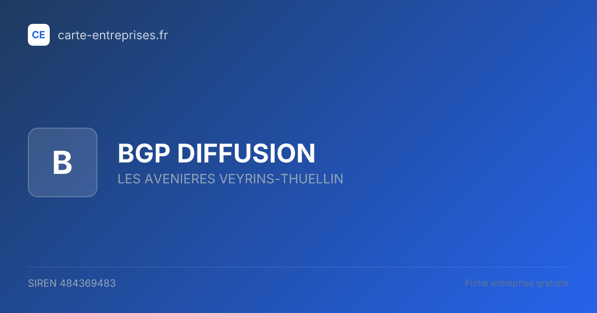 BGP DIFFUSION — 484369483 — fiche entreprise