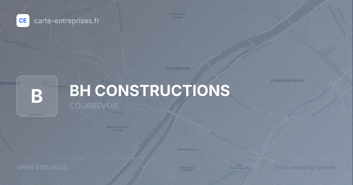 BH CONSTRUCTIONS — 378528236 — fiche entreprise