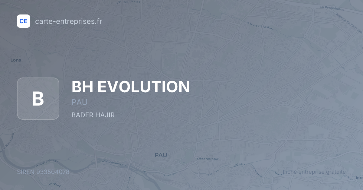 BH EVOLUTION — 933504078 — fiche entreprise
