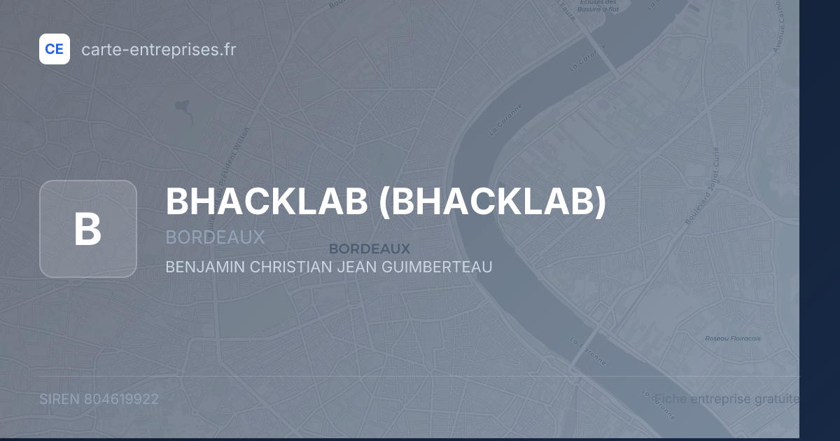 BHACKLAB — 804619922 — fiche entreprise