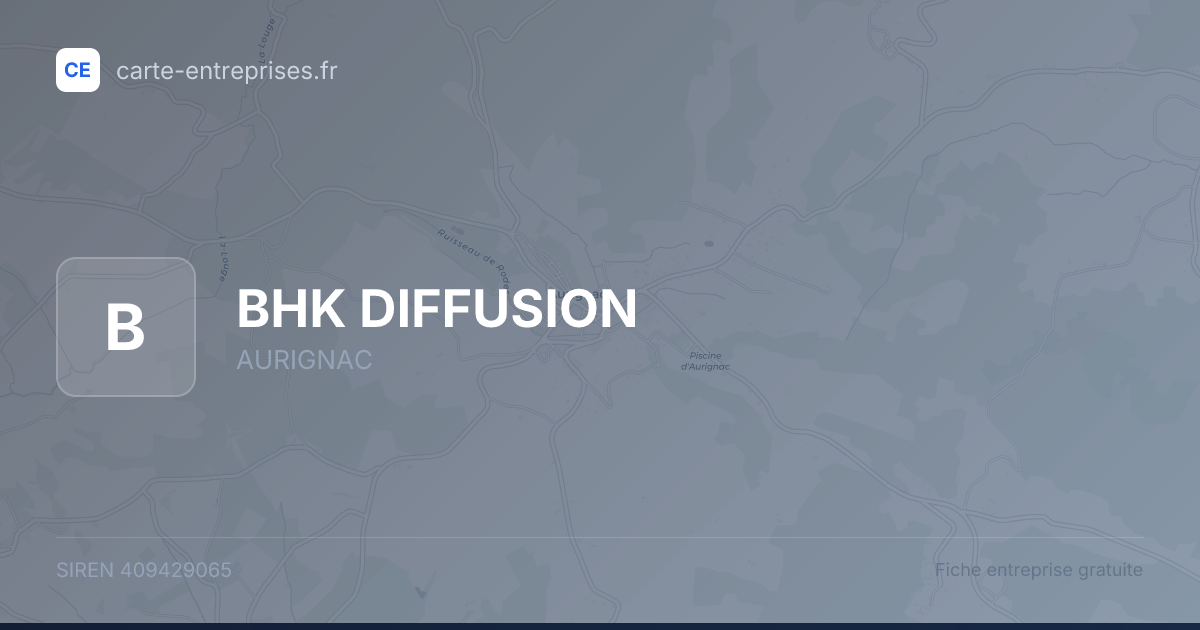 BHK DIFFUSION — 409429065 — fiche entreprise