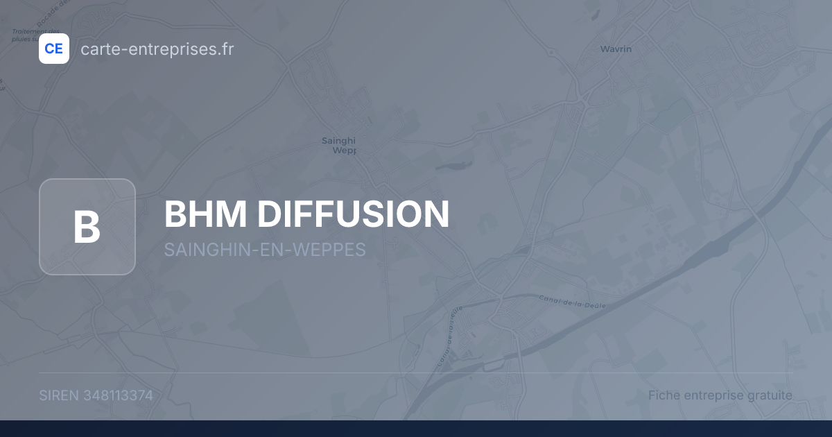 BHM DIFFUSION — 348113374 — fiche entreprise