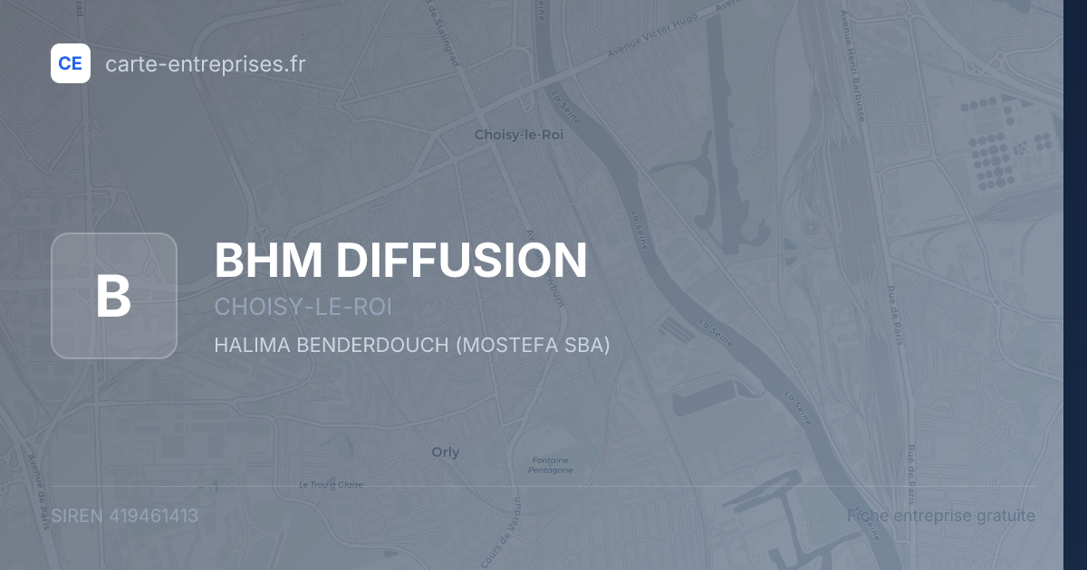 BHM DIFFUSION — 419461413 — fiche entreprise
